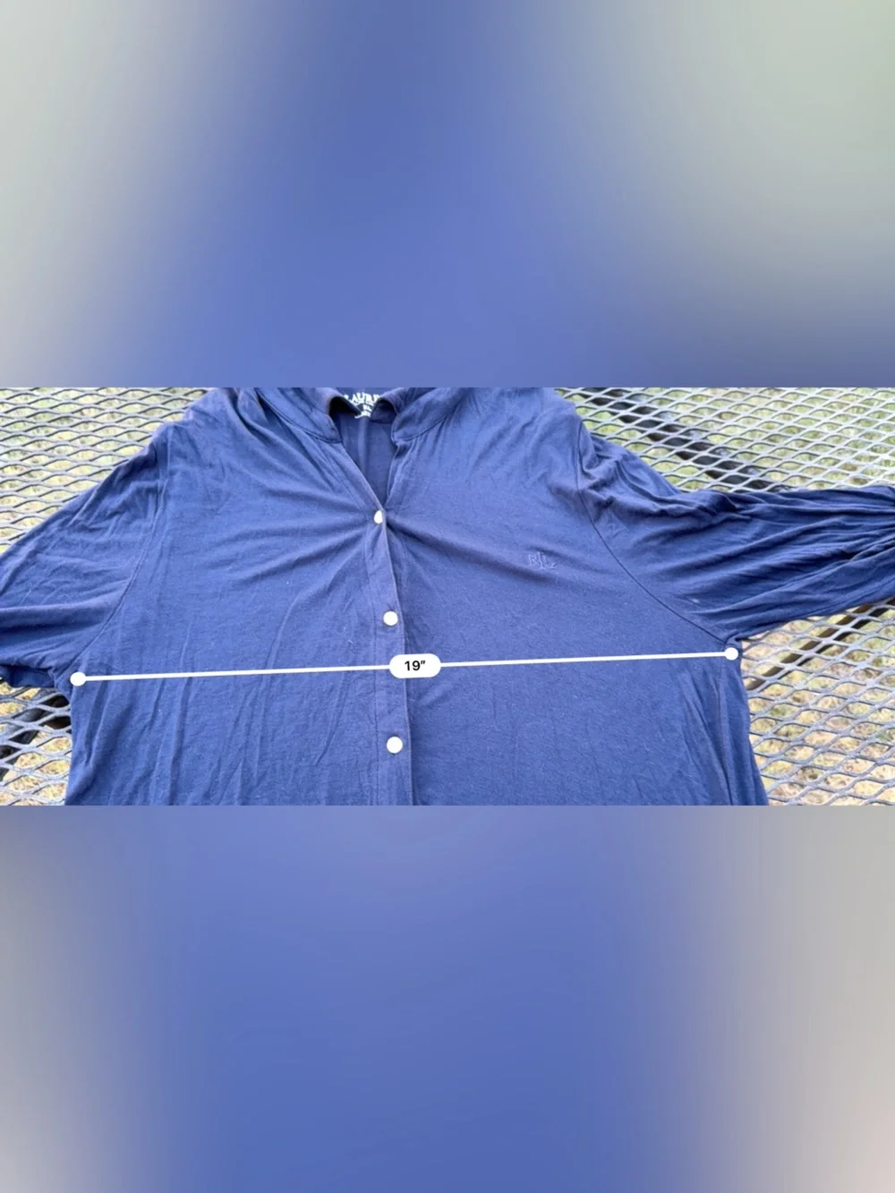 Ralph Lauren Women’s Long Button-Front Navy Sleep Shirt Dress Size XL